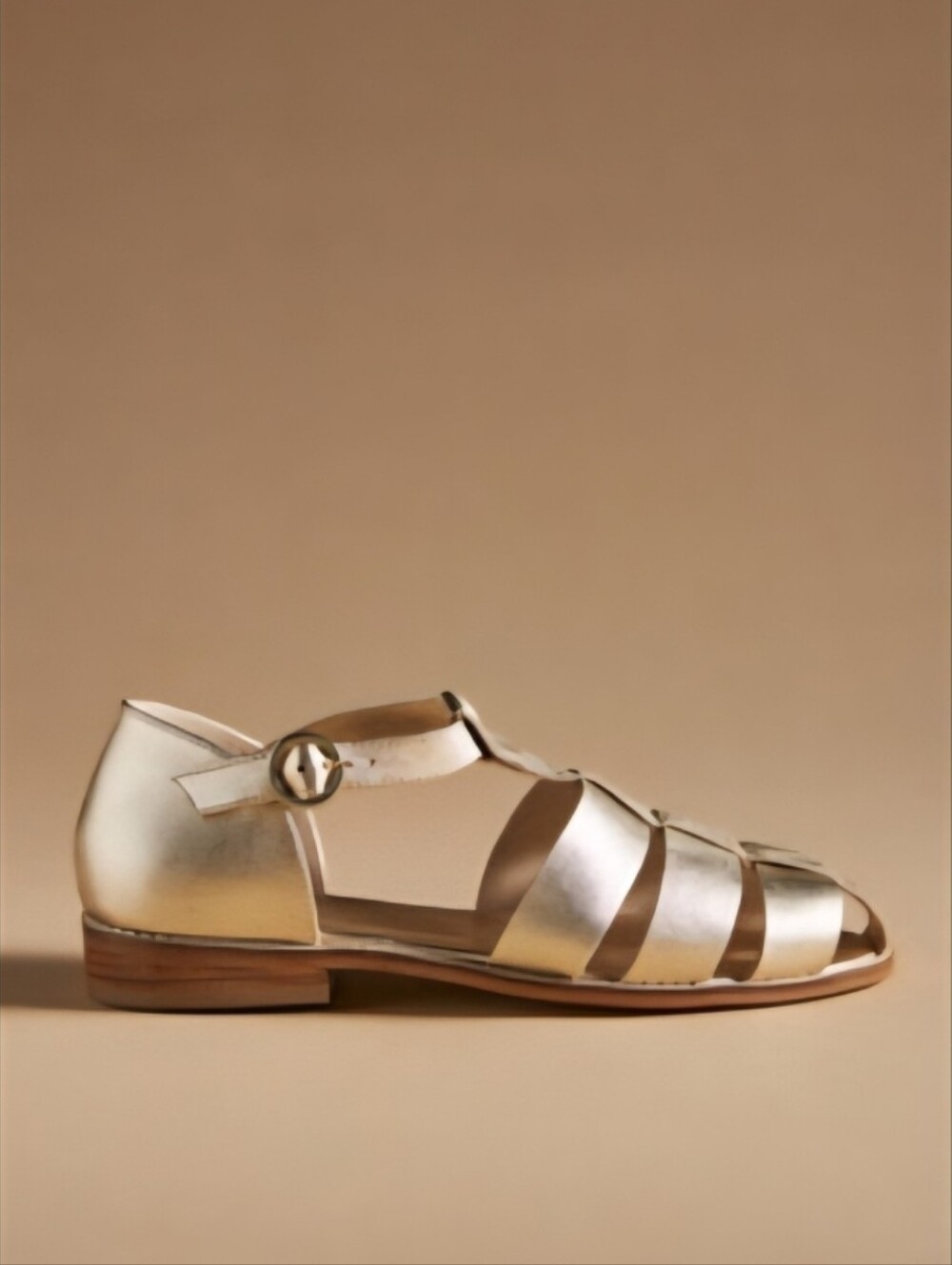 Gold Women’s Leather Fisherman Sandal